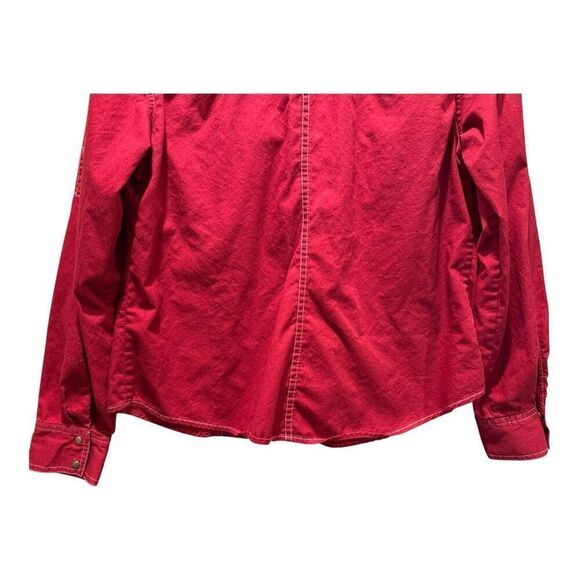 Vintage i.e. Relaxed Rust Red Button Up Top Size L Western Cowgirl - Picture 9 of 13
